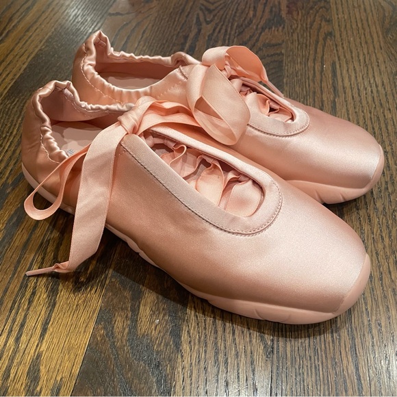 JW PEI Flavia Blush Pink Satin Bow Lace Ballerina Sneakers - Picture 2 of 10